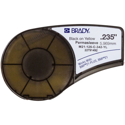 Brady M21-125-C-342-YL / 139750, PermaSleeve Heat-shrink Polyolefin Sleeve, 6.00 mm x 2.10 m