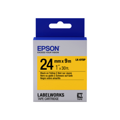 Epson LabelWorks LK-6YBP C53S656005 24mm x 9m, černý tisk / pastelově žlutý podklad, originální páska