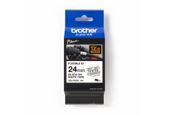 Brother TZ-FX251 / TZe-FX251 Pro Tape, 24mm x 8m, černý tisk/bílý podklad, originální páska