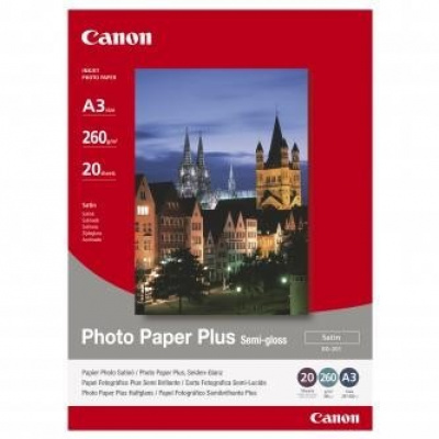 Canon Photo Paper Plus Semi-Glossy, foto papír, pololesklý, saténový, bílý, A3, 260 g/m2, 20