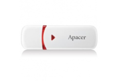 Apacer USB flash disk, USB 2.0, 64GB, AH333, bílý, AP64GAH333W-1, USB A, s krytkou