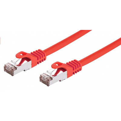 Kabel C-TECH CB-PP6F-025R patchcord Cat6, FTP, červený, 0,25m