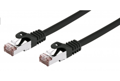 Kabel C-TECH CB-PP6F-05BK patchcord Cat6, FTP, černý, 0,5m