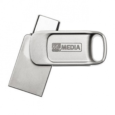 MyMedia MyDual USB 2.0, USB 2.0, 64GB, stříbrný, 69267, USB A / USB C, s krytkou