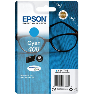 Epson 408 C13T09J24010 azurová (cyan) originální cartridge