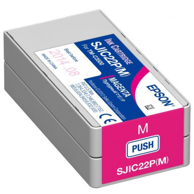 Epson GJIC5(M) C13S020565 pro ColorWorks, purpurová (magenta) originální cartridge