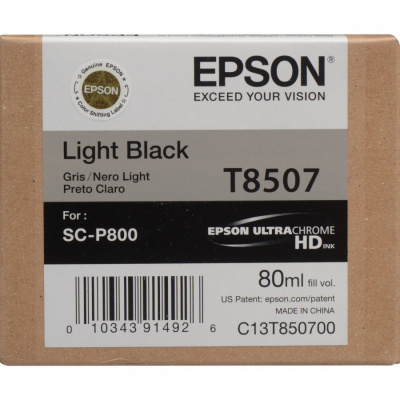 Epson T8507 světle černá (light black) originální cartridge