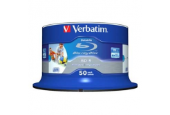 Verbatim BD-R SL, Hard Coat protective layer Wide Inkjet Printable, 25GB, Spindle, 43812, 6x, 50-pack, pro archivaci dat