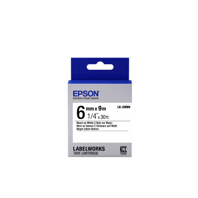 Epson LabelWorks LK-2WBN C53S652003 6mm x 9m, černý tisk / bílý podklad, originální páska