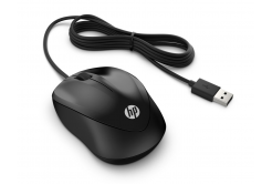 HP Wired 1000/Cestovní/Optická/1 200 DPI/Drátová USB/Černá