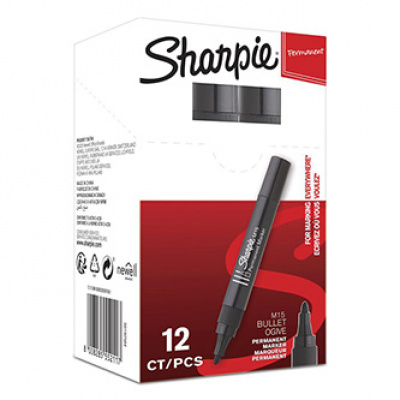 Sharpie S0192584, popisovač M15, černý, 12ks, 2mm, permanentní