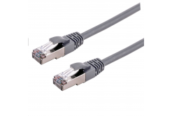 Kabel C-TECH CB-PP6A-025 patchcord Cat6a, S/FTP, šedý, 0,25m