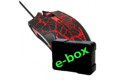 E-blue Myš Cobra, 2500DPI, optická, 6tl., drátová USB, černo-červená, herní, e-box