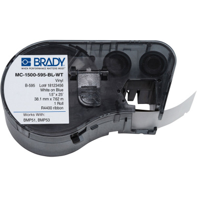 Brady MC-1500-595-BL-WT / 143390, samolepicí páska 38.10 mm x 7.62 m