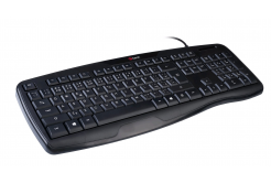 Klávesnice C-TECH KB-107 USB, ERGO,  černá, CZ/SK