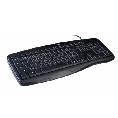 Klávesnice C-TECH KB-107 USB, ERGO,  černá, CZ/SK