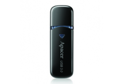 Apacer USB flash disk, USB 3.0, 64GB, AH355, černý, AP64GAH355B-1, USB A, s krytkou