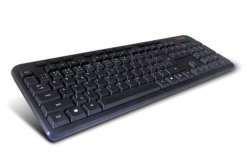 Klávesnice C-TECH KB-102M USB slim black multimediální, CZ/SK