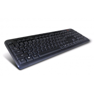 Klávesnice C-TECH KB-102M USB slim black multimediální, CZ/SK