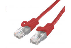 Kabel C-TECH CB-PP6-025R patchcord Cat6, UTP, červený, 0,25m