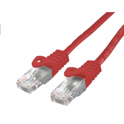 Kabel C-TECH CB-PP6-025R patchcord Cat6, UTP, červený, 0,25m