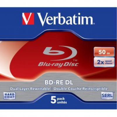 Verbatim BD-RE DL, jewel box, 43760, 2x, 5 ks, pro archivaci dat