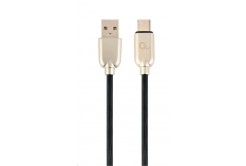 Kabel CABLEXPERT CC-USB2R-AMCM-2M USB 2.0 AM na Type-C kabel (AM/CM), 2m, pogumovaný, černý, blister, PREMIUM QUALITY