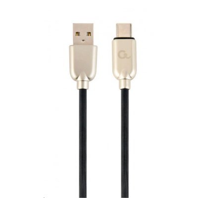 Kabel CABLEXPERT CC-USB2R-AMCM-2M USB 2.0 AM na Type-C kabel (AM/CM), 2m, pogumovaný, černý, blister, PREMIUM QUALITY