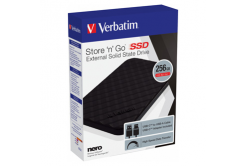 SSD Verbatim 2.5", USB 3.2 Gen 1, 256GB, GB, Store N Go, 53249, USB-A/Micro-B, obsahuje adaptér USB-A na USB-C(TM)