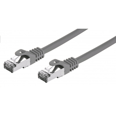 Kabel C-TECH CB-PP7-2 patchcord Cat7, S/FTP, šedý, 2m