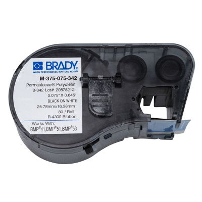 Brady M-375-075-342 / 131612, Labelmaker PermaSleeve Wiremarker Sleeves, 19.05 mm x 16.40 mm