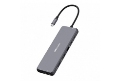 USB (3.2) hub 13-port, 32153, šedý, délka kabelu 20cm, Verbatim, 2x USB C, 6x USB A, 2x HDMI