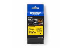 Brother TZ-FX611 / TZe-FX611 Pro Tape, 6mm x 8m, černý tisk/žlutý podklad, originální páska