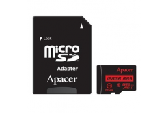 Apacer paměťová karta Secure Digital Card V10, 128GB, micro SDXC, AP128GMCSX10U5-R, UHS-I U1 (Class 10), s adaptérem