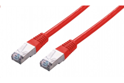 Kabel C-TECH CB-PP5F-05R patchcord Cat5e, FTP, červený, 0,5m