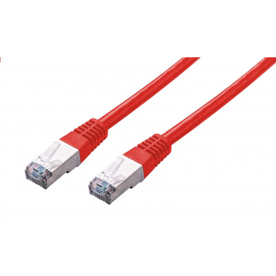 Kabel C-TECH CB-PP5F-05R patchcord Cat5e, FTP, červený, 0,5m