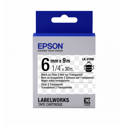 Epson LabelWorks LK-7TBN C53S657007 36mm x 9m, černý tisk / průhledný podklad, originální páska