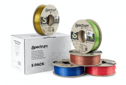 Spectrum 80750 3D filament, PLA Silk, 1,75mm, 5x250g, mix Glorious Gold, Spicy Copper, Apple Green, Ruby Red, Indigo Blue