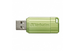 Verbatim USB flash disk, USB 2.0, 128GB, Store,N,Go PinStripe, zelený, 49462, pro archivaci dat