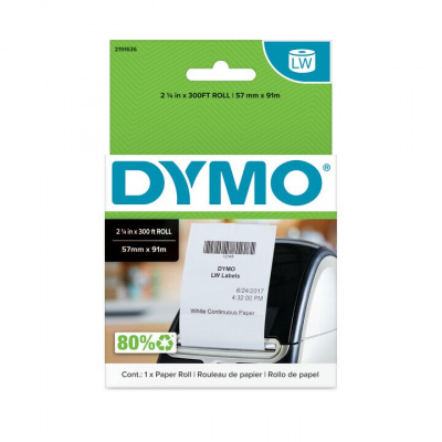 Dymo 2191636, 57mm x 91m, bílé nelepicí pokladní účtenky