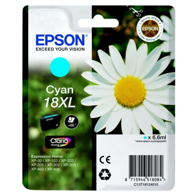 Epson T18124022, T181240, 18XL azurová (cyan) originální cartridge