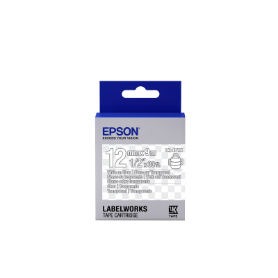 Epson LabelWorks LK-4TWN C53S654013 12mm x 9m, bílý tisk / průhledný podklad, originální páska