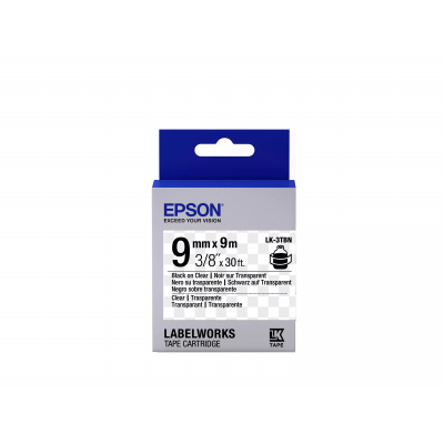 Epson LabelWorks LK-3TBN C53S653004 9mm x 9m, černý tisk / průhledný podklad, originální páska