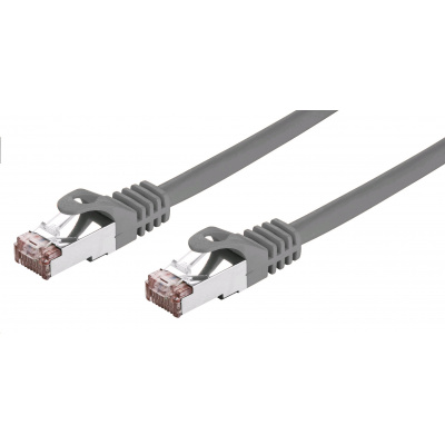 Kabel C-TECH patchcord Cat6, FTP, šedý, 1m