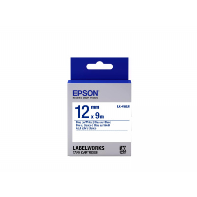 Epson LabelWorks LK-4WLN C53S654022 12mm x 9m, modrý tisk / bílý podklad, originální páska