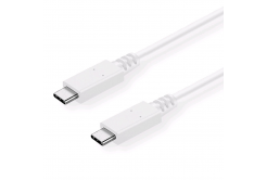 Kabel C-TECH CB-USB32-10W USB 3.2, Type-C (CM/CM), PD 100W, 20Gbps, 1m, bílý