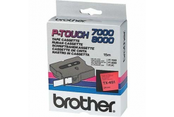 Brother TX-451, 24mm x 15m, černý tisk / červený podklad, originální páska