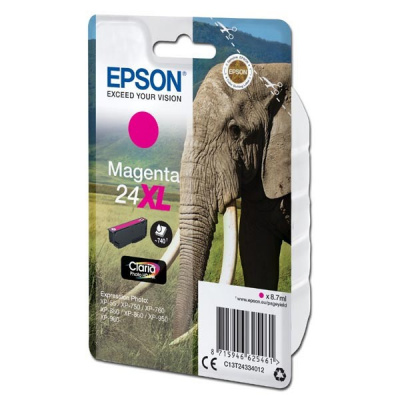 Epson 24XL C13T24334012 purpurová (magenta) originální cartridge