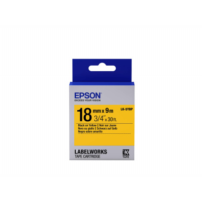 Epson LabelWorks LK-5YBP C53S655003 18mm x 9m, černý tisk / pastelově žlutý podklad, originální páska