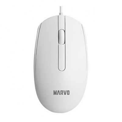 Myš drátová, Marvo MS003, bílá, optika, 1000DPI